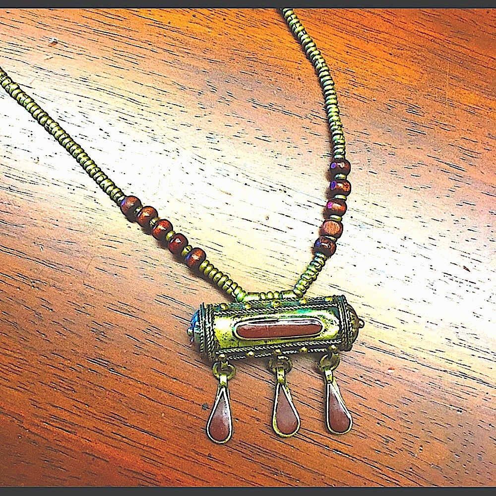 Vintage Tibetan Prayer Box Necklace